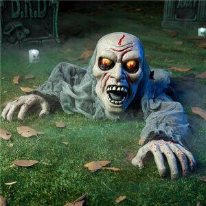 Halloween Decorations Outdoor Light-Up Zombie Groundbreaker with bloodstain